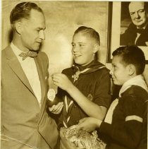 Marshall Gowland with Two Unidentified Boy Scouts